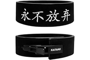 Katamu Premium Lever Weight Lifting Belt | Gym Belt | Powerlifting Belt | Leather Lifting Belts with Lever