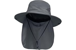 NPJY Sun Fishing Hats with Neck Flap for Men Women UV Sun Protection Bucket Hat