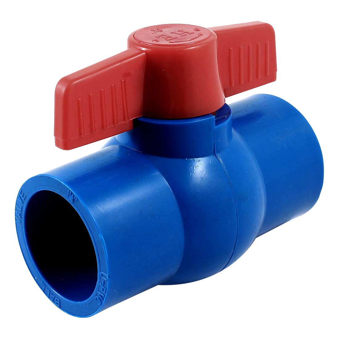 Sourcingmap Plumbing 40mm x 40mm Slip Ends Full Port PVC Ball Valve Blue Red