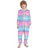 ALAZA Onesie Pajamas Jumpsuit Sleepwear Unisex One-Piece Pajamas 5-14Y