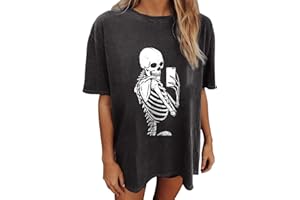 Wukreran Vintage Shirts for Women Cute Graphic Tee Spring Short Sleeve Tops Oversized Tshirts Teen Aesthetic Clothing