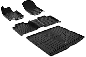 LASFIT Floor Mats & Trunk Mat for Mercedes Benz GLE 2020-2025 350/43 AMG/ 450/53 AMG/ 580/63 AMG S(Not Fit for Coupe), All Weather Custom Fit TPE Car Liners,1st & 2nd Row Floor & Cargo Liner,Black