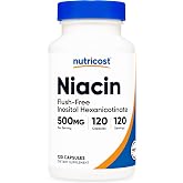 Nutricost Niacin (Flush-Free) Inositol Hexanicotinate 500mg, 120 Capsules | Vitamin B3, GMO-Free