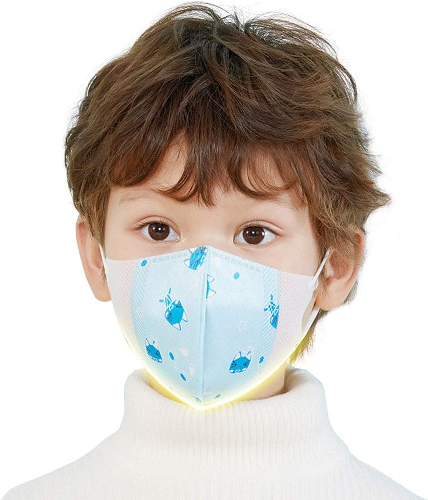 4 Layers Cartoon Disposable Mask for Kids (3-10 years), 10 pcs 3D Mask Suit for Face (Multi-10pcs)