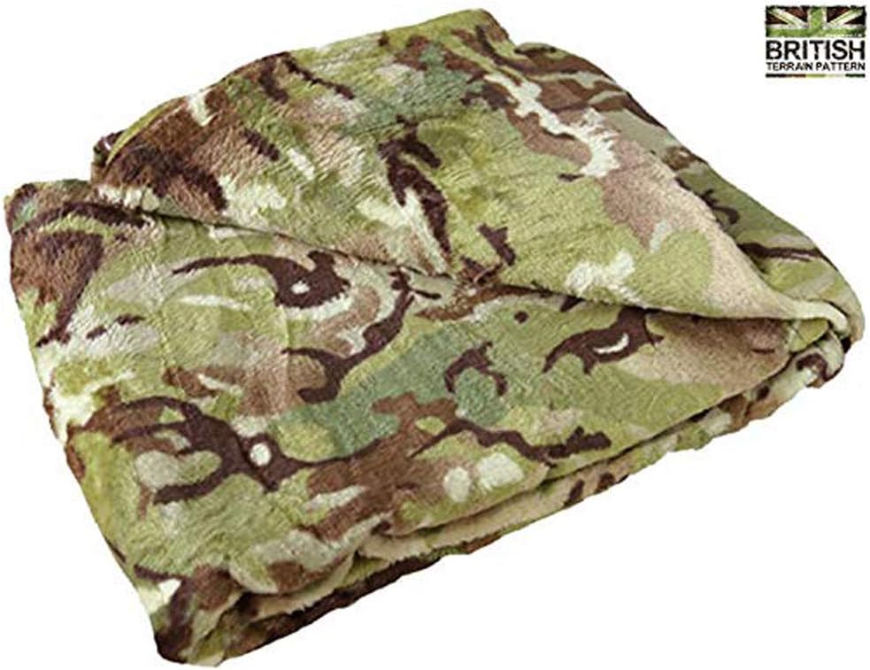 Kombat Kids Army Combat BTP Camo Blanket Soft Fleece Rug Boys Toy Soldier Bedroom,150 x 100cm, Green - Image 3