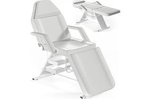 DeerDean Spa Chairs for Esthetician Bed with Trays Facial Chairs Bed Adjustable Tattoo Bed Spa Chair for Client 3-Section Massage Table for Beauty Spa Lash,Weight Capacity 440lbs