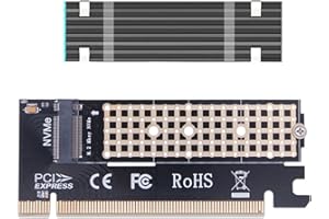 Valuegist PCIe 4.0 X16 to M.2 NVMe Mkey SSD Adapter Card with M2 Aluminum Heat Sink for PCI-e NGFF M-Key Solid State Drive