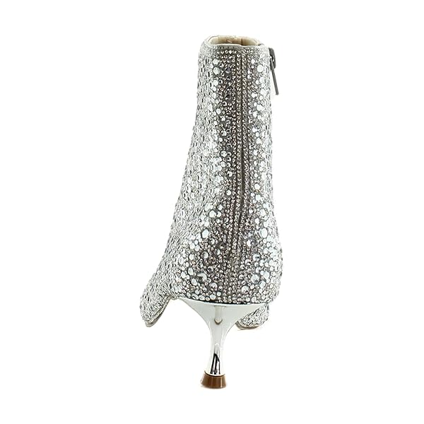 BETSEY JOHNSON WOMEN’S ASH ANKLE BOOT, SILVER, 7.5