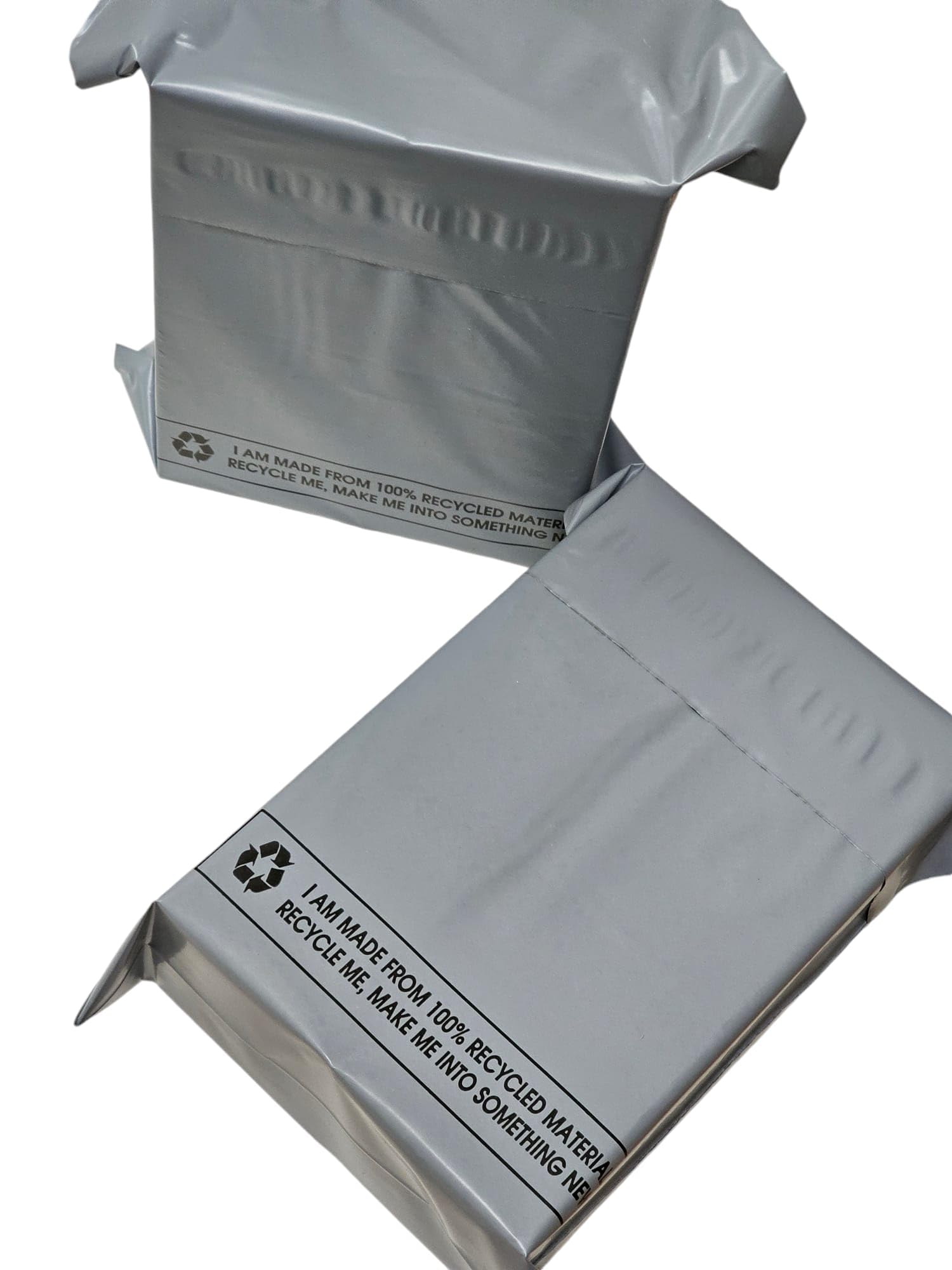 SAMZ Packaging (Pack of 100) 10x14 Inches (254 x 356 mm) - Grey Poly Parcel Bags with Self Seal Closure - Durable Postage & Mailing Bags for Shipping & Packaging for Vinted Delivery and Posting