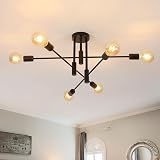 Comely Modern Sputnik Chandelier 6-Lights E27 Black Ceiling Light view 2