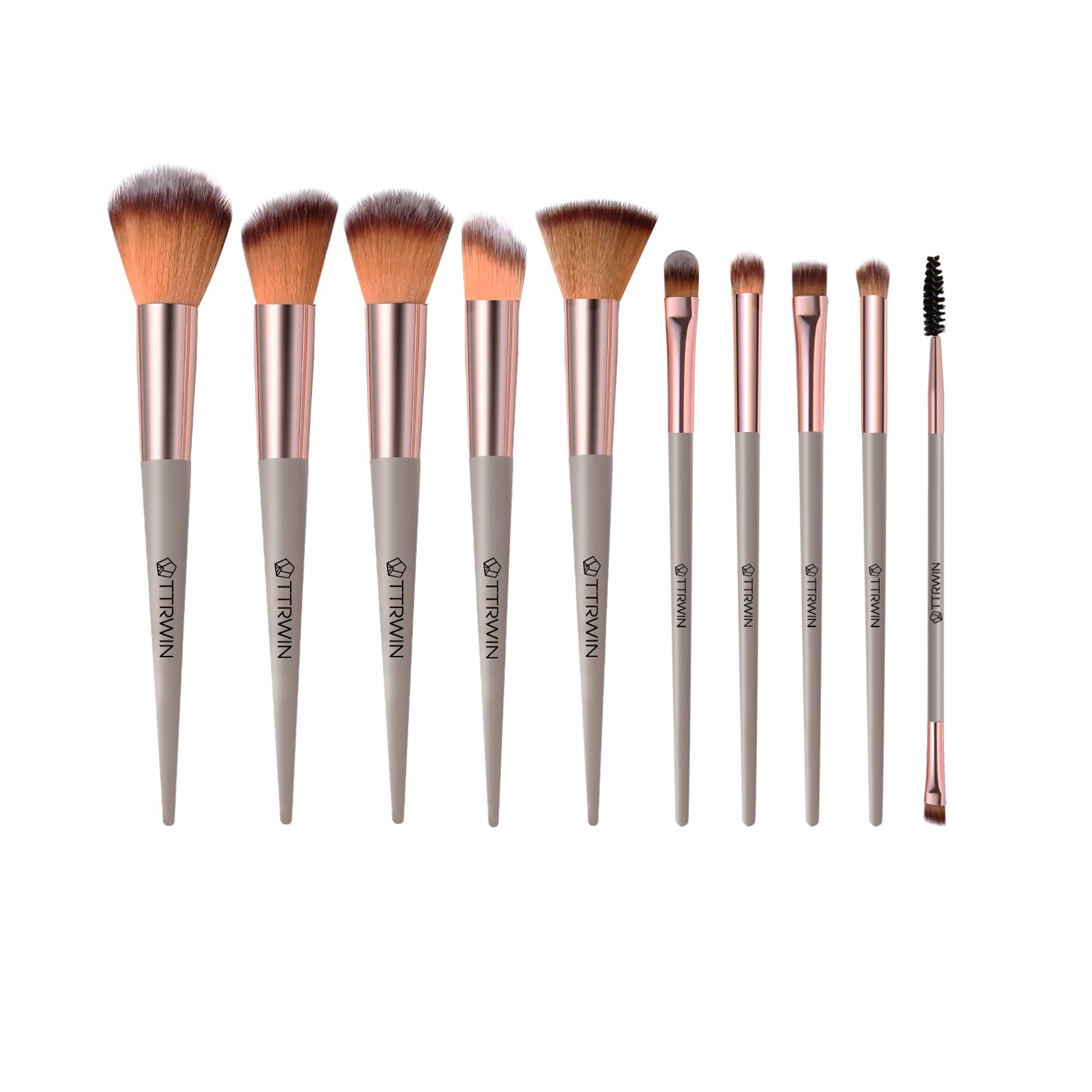 Make up Brushes TTRWIN 10 Pcs Professional Synthetic Kabuki Face Blush Lip Eyeshadow Eyeliner Foundation Powder Cosmetic Brushes Kit