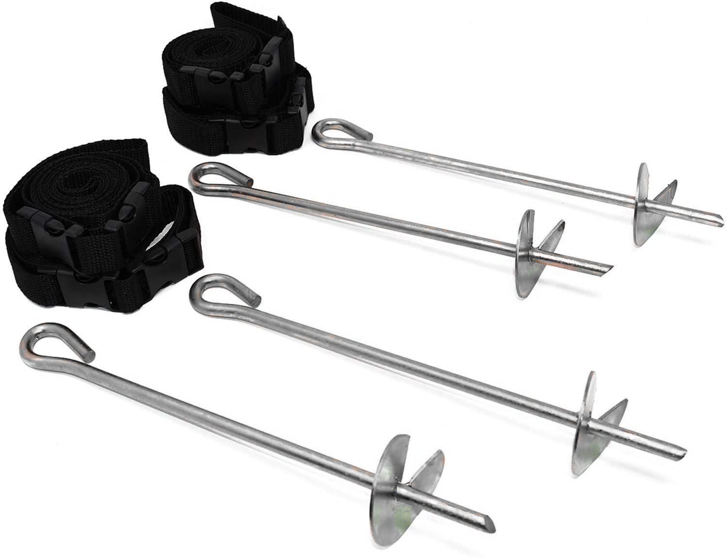 Skyhigh Trampoline Tie Down Anchor Kit with Galvanized Steel Stakes. Universal Fitting