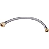 EFIELD 12-inch Length Flexible Connector Push-fit 1/2 inch x 3/4 inch FIP, Push-to-Connect Braided Stainless Steel Water Heat