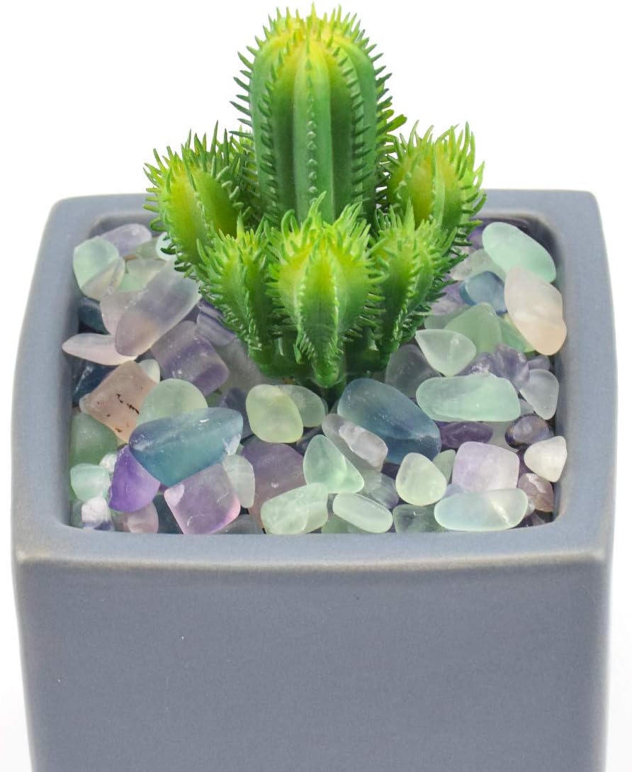 WAYBER Decorative Crystal Pebbles, 1 Lb/460g (Fill 0.9 Cup) Natural Quartz Stones Aquarium Gravel Sea Glass Rock Sand for Fish Turtle Tank/Air Plants Decoration: Home & Kitchen