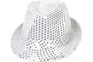Ankelesz Sequin Hat for Man and Women,Western Sequin Fedora Hat Bling Dance Hats