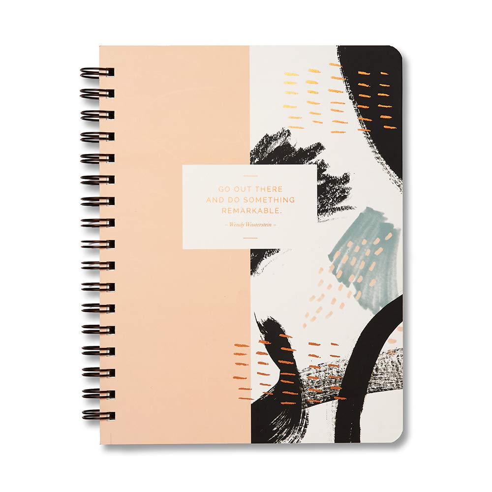 Compendium Spiral Notebook - Go out there and do something remarkable. — A Designer Spiral Notebook with 192 Lined Pages, College Ruled, 7.5”W x 9.25”H — image 1