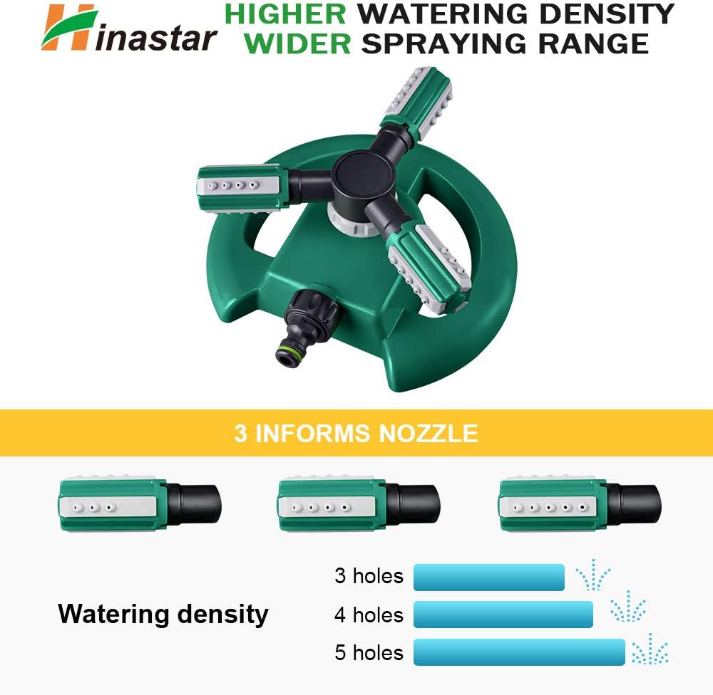 Hinastar Lawn Sprinkler, Automatic Garden Water Sprinkler, Upgrade 360 Degree Rotation Irrigation System, Large Area Coverage, Sprinkler for Yard, Lawn, Kids and Garden : Garden & Outdoor
