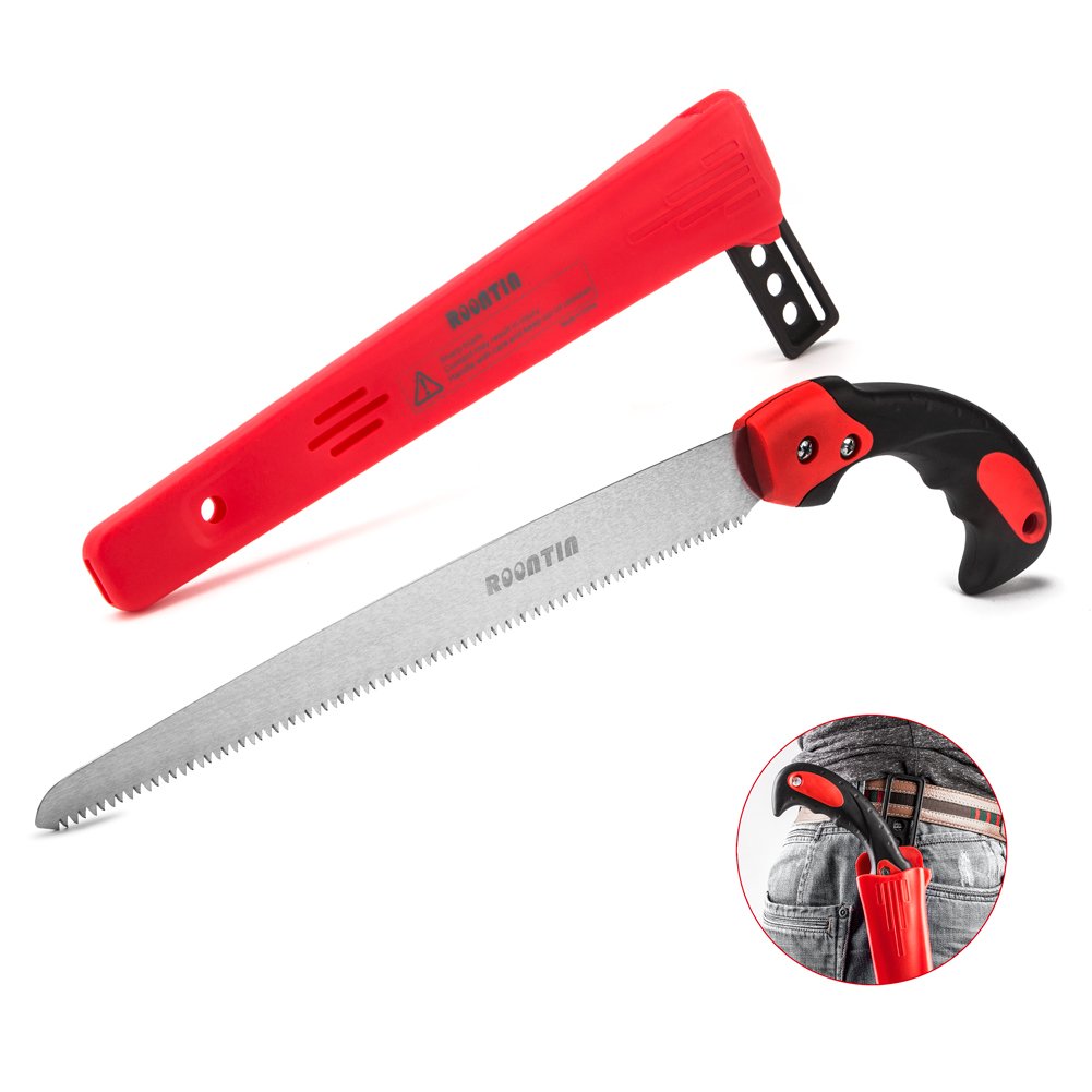 Scie de taille, Scie à main à lame incurvée de 11 po avec ergonomie antidérapante et santé professionnelle pour l\'élagage des arbres, le camping, la chasse, la boîte à outils et plus encore