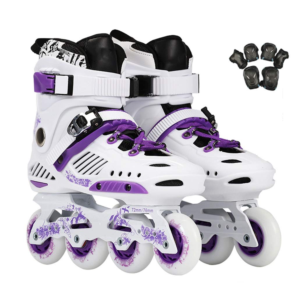 紫の 37 Yangxiaoyu B07qtksqhp 37 紫の ローラースケート ローラースケートの女の子ローラースケートのスーツ ブラケットは大人10代の若者に適した250kg紫白に耐えることができます インラインスケート 21特集