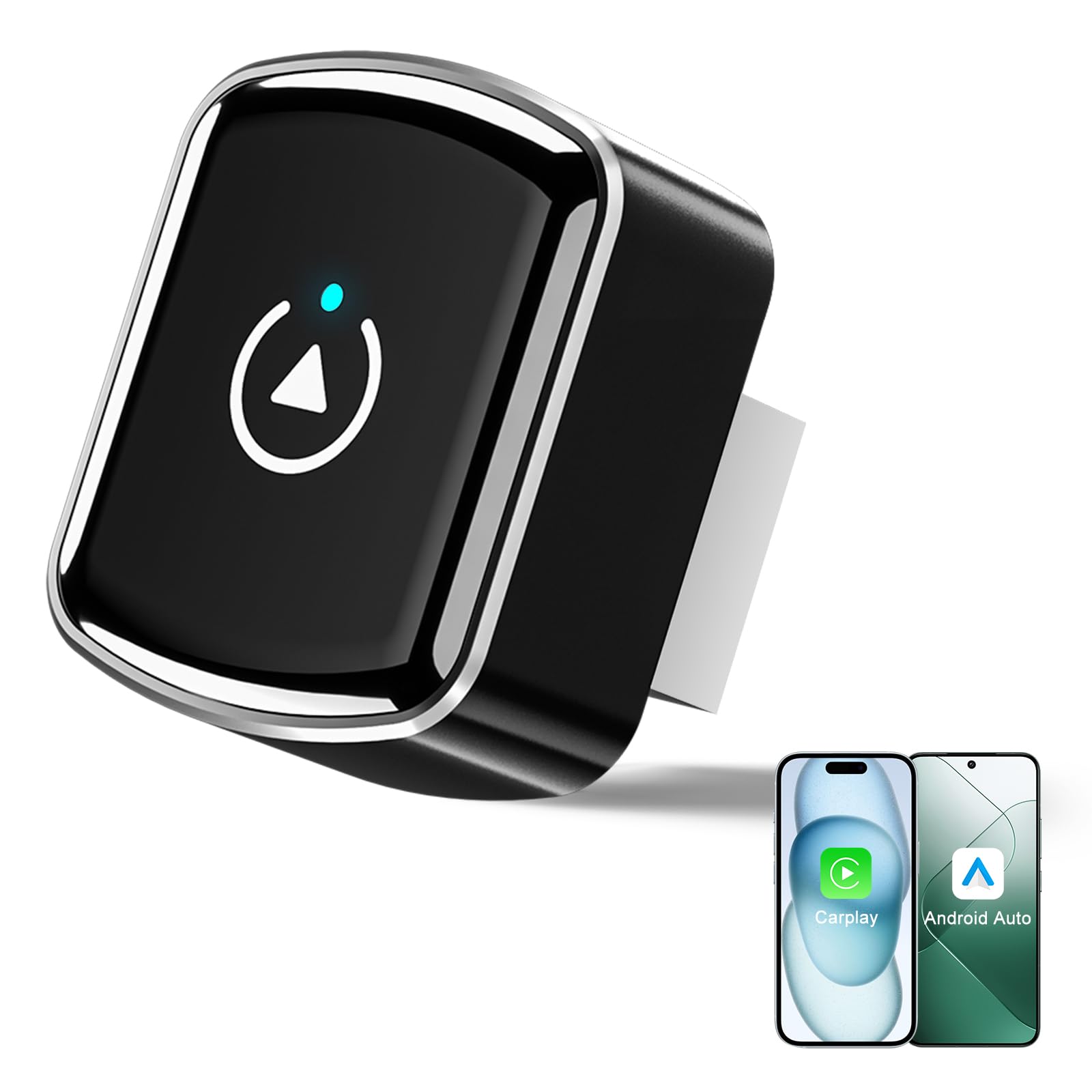 Photo 1 of 2 in 1 Wireless Carplay Adapter for Apple CarPlay & Android Auto Mini Size, Plug and Play, Car Play Wireless Adapter Compatible with iPhone iOS 10+, Android 11+, Fast and Stable Connection
