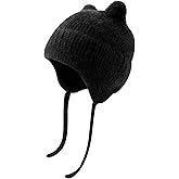 Jastore Kids Beanie Hat for Winter with Earfalp Girl Cute Cat Ears Toddler Boys Warm Wool Knit Ear Flap Cap