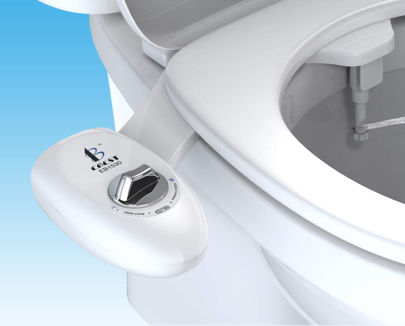 Ebest Life Bidet, Bidet For Toilet with Self-Cleaning Nozzle, Non-Electric Mechanism, Easy to Install Bidet, Water Pressure Adjustable Bidet Toilet Seat Attachment(EB1530)
