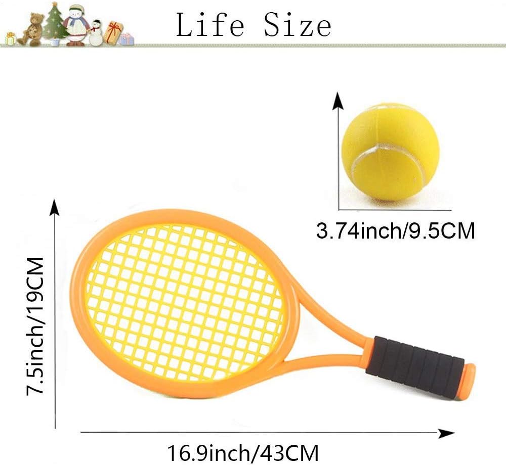 Kids Tennis Racket Set with Ball, Plastic Tennis Racquet Toys for Toddler or Child (Age 3-5) Outdoor Sports, Packaging with Shoulder Strap : Sports & Outdoors
