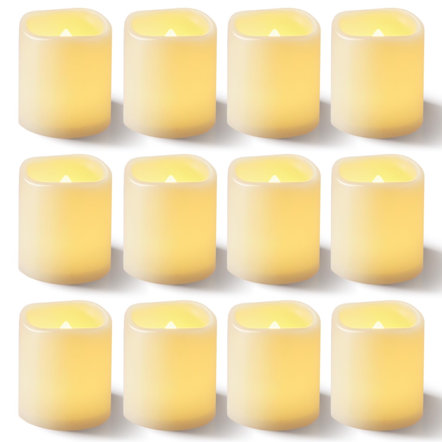 Photo 1 of Homemory 100Pack Flickering Flameless Votive Candles, 200+Hour Electric Fake Candles, Battery Operated LED Tealight for Wedding, Outdoor, Table, Festival (Warm White,Battery Included)