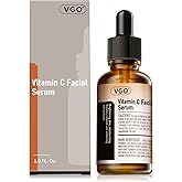 VGO Vitamin C Serum for Face, Vit C Anti Aging Serum with Hyaluronic Acid & Vitamina E, Deep Hydration Facial Care for All Skin Types, 1.01oz / 30ml