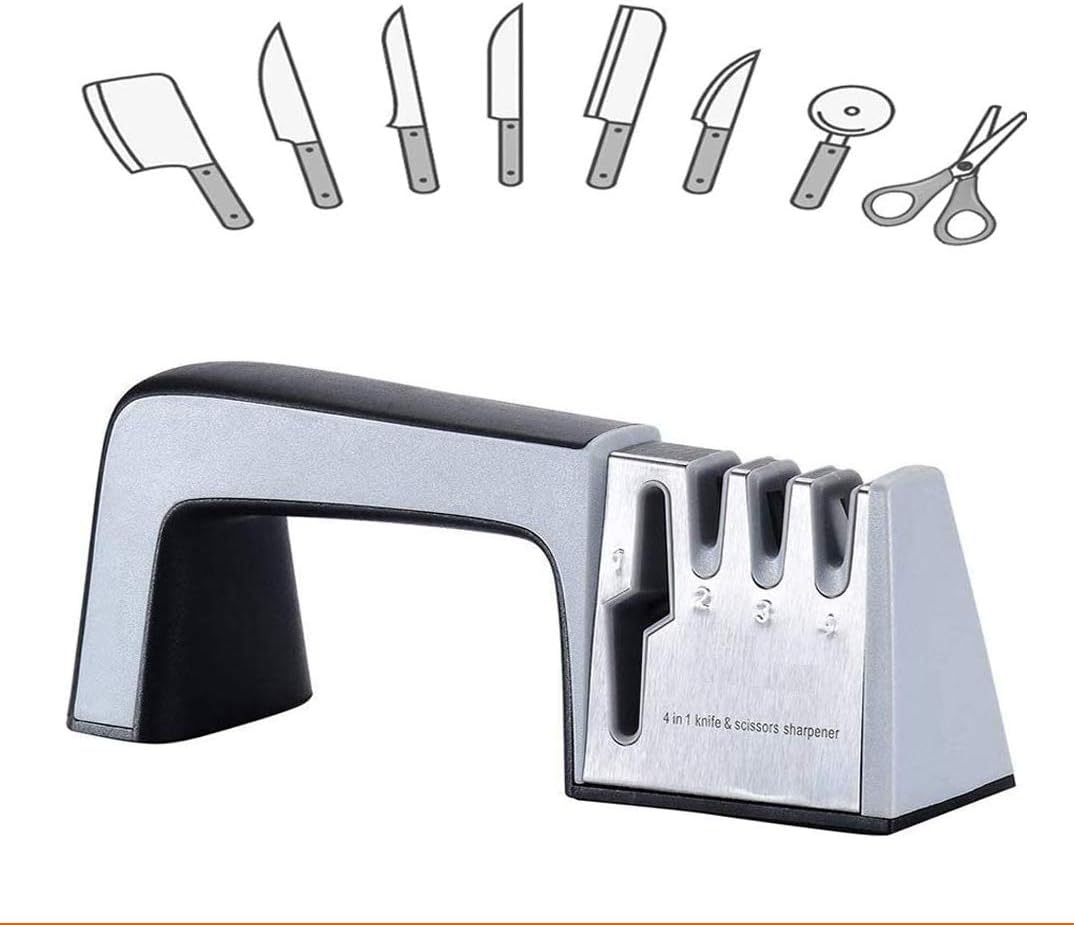Knife Sharpeners Scissor Sharpening 4 in 1 MultiTool Home Kitchen Manual Knife Sharpener for