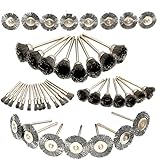 Hanperal 45Pcs Steel Wire Wheels Pen Brushes Set Kit Accessories for Dremel Rotary Tool