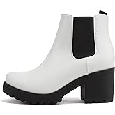 Soda Top Shoes Jaber Ankle Boot W Lug Sole Elastic Gore and Chunky Heel