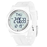 Beeasy Digital Watch Waterproof with Stopwatch Alarm Countdown Dual Time, Ultra-Thin Super Wide-Angle Display Digital Wrist Watches for Men Women