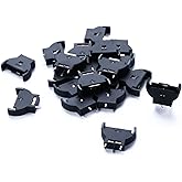 Shapenty Black Plastic Shell Dip Type CR2032 Vertical Button Cell Battery Sockets 3 Pin Holder Case, Pack of 20