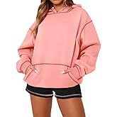 INFITTY Womens Hoodies Long Sleeve Tops Fleece Sweatshirts Fall Fashion 2025 Pullover Sweaters With Pocket Winter Clothes