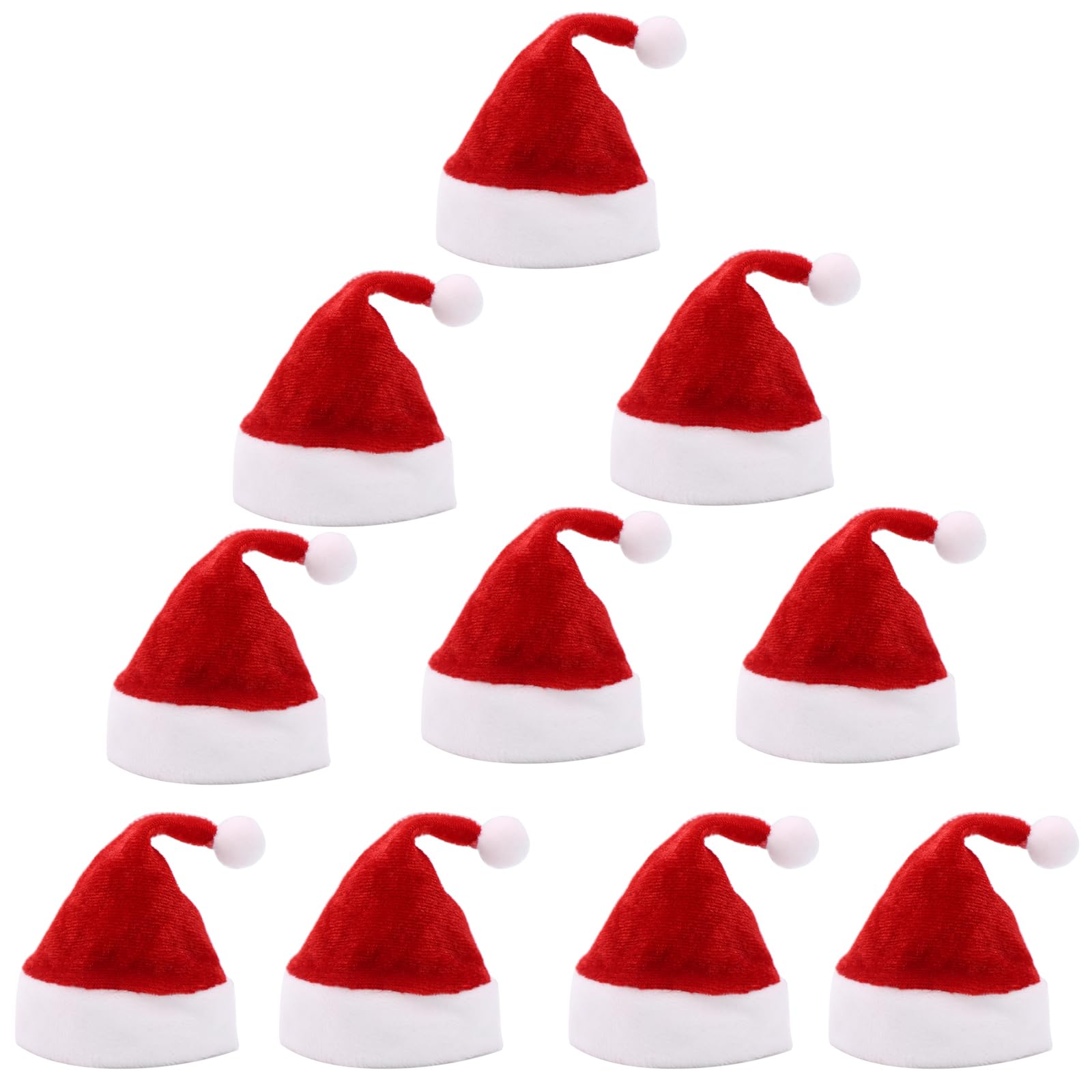 LOOGI Mini Santa Hats 10pcs, Mini Christmas Hats Wine Bottles Cover Crafts Ornaments Decor (10 * 13 cm)