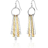 LILIE&WHITE Burnt Gold Boho Earrings For Women Antique Silver Disc Dangle Earrings Vintage Snake Dangle Earrings Fashion Jewelry