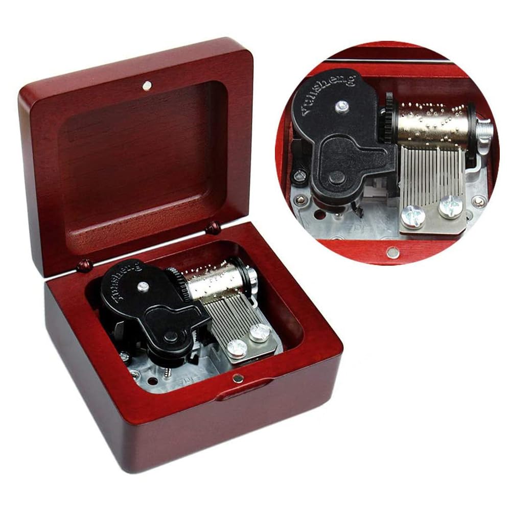 Sinzyo Music Box Vintage Wood Carved Mechanism Musical Boxs Gift For Birthday Valentine's Day Christmas Day(Toreador -Wine Red Box)