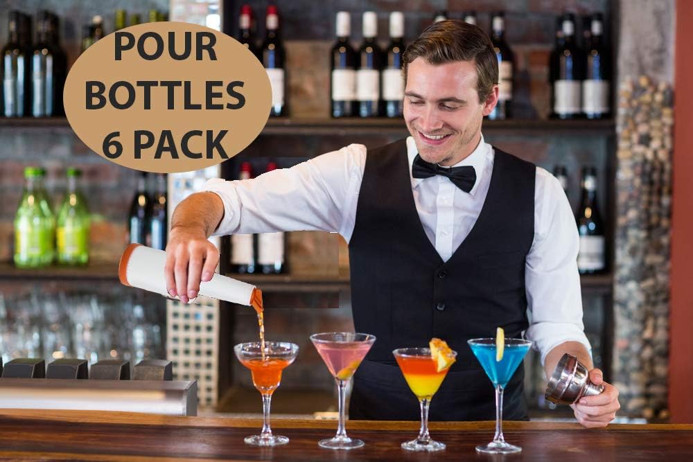  | Bar Supplies Set - 3 Tier Glass Rimmer + 6 Alcohol Pour Bottles + 12 Liquor Bottle Pourers W/Tapered Spout: Rimming Salts & Sugars