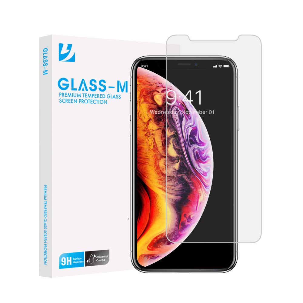 GLASS-M iPhone XS iPhone X Tempered Glass Screen Protector with Lifetime Replacement Warranty, Ultra Clear Case Compatible Screen Protector Flim