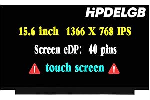 HPDELGB New Screen Replacement for HP 15-dy2702dx 15-DY2703DX 15-DY1043DX 15-DY1044NR 15-DY1074NR 15-DY1085NR LCD Touch Screen Panel Display 1366x 768 IPS 40PIN