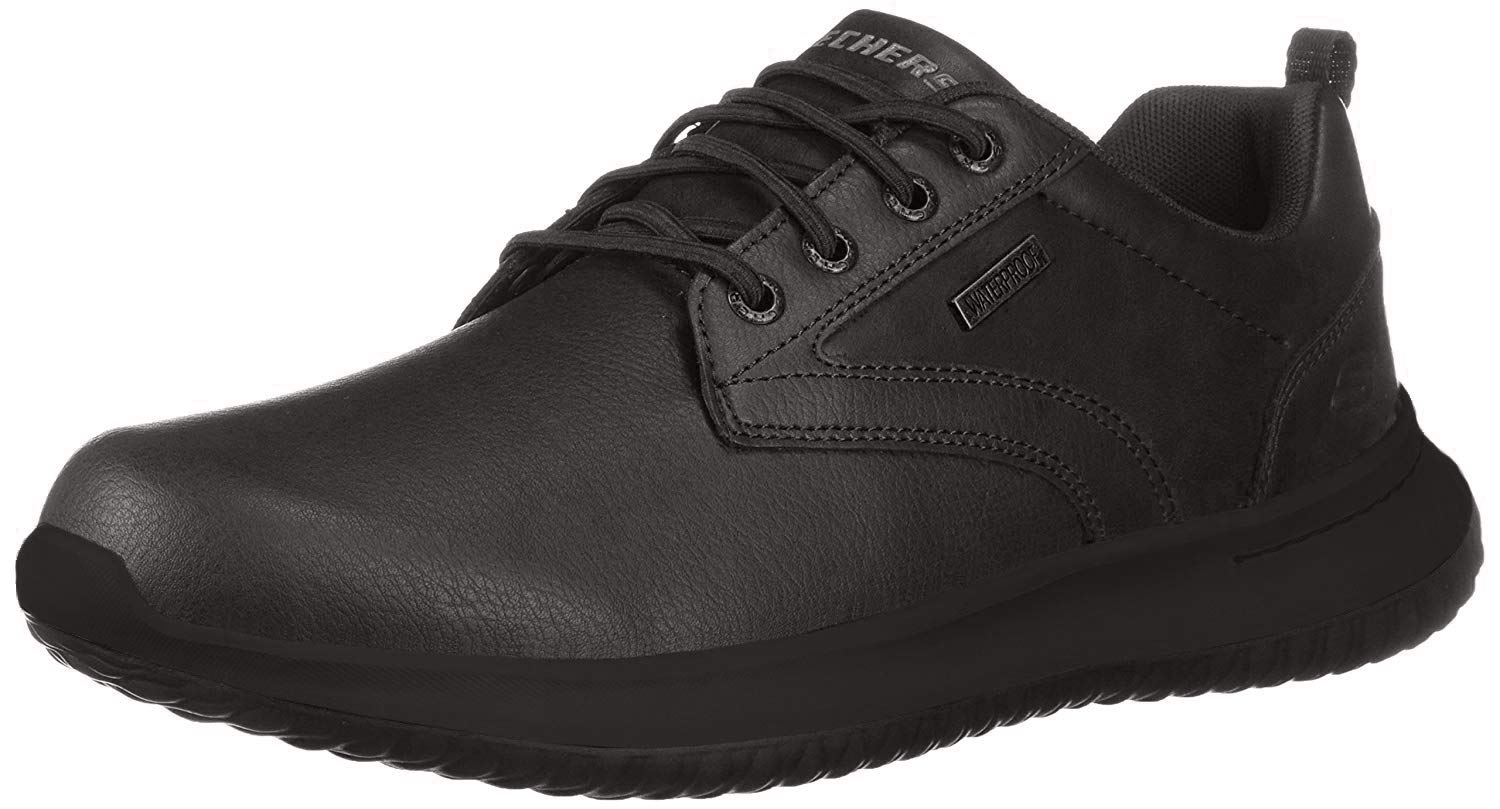 Skechers Men's Delson Antigo Oxfords, Black BLK, 8 UK