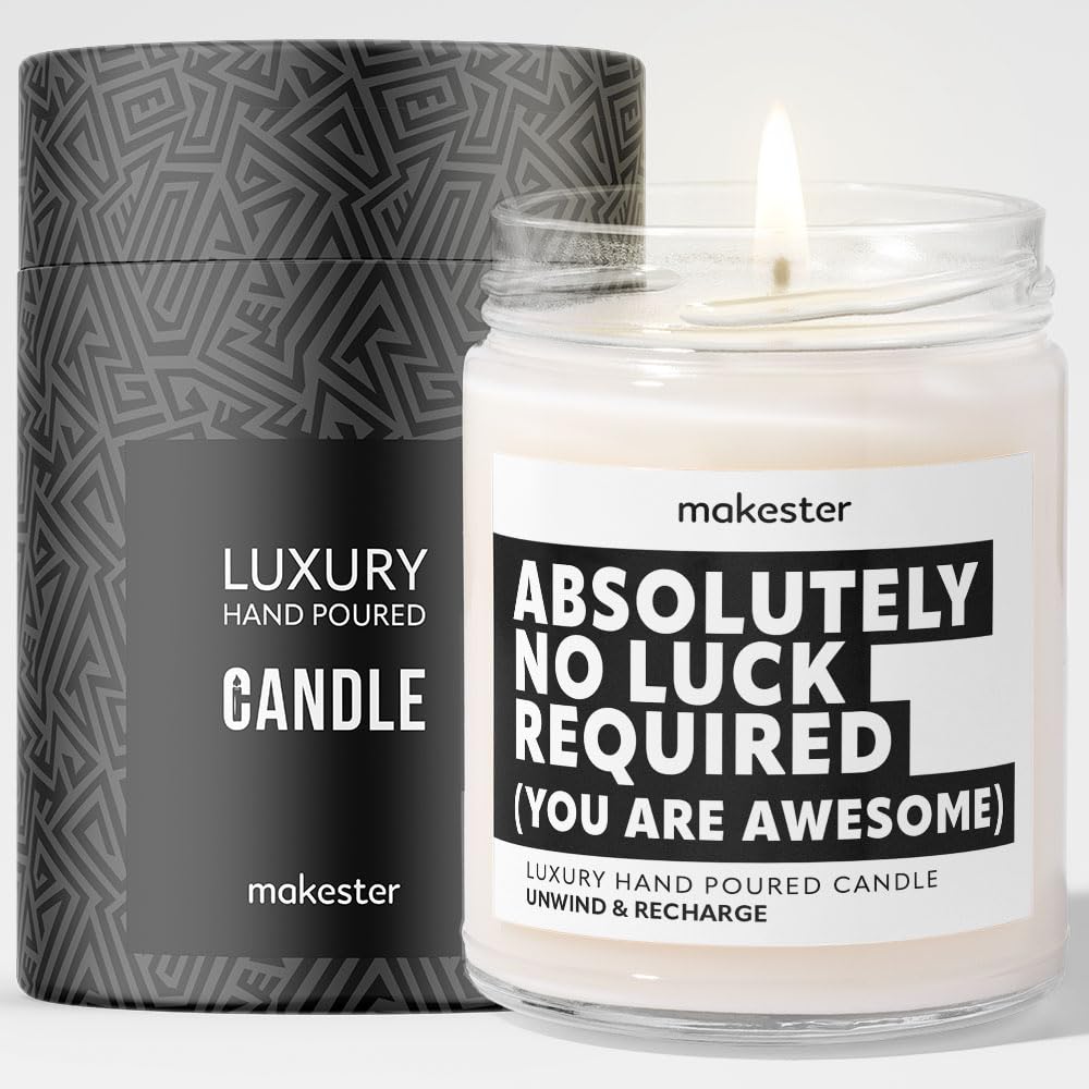 Good Luck Gifts - Luxury Soy Wax Candle - Vanilla, Jasmine, Sugared Almond - Makester — image 1