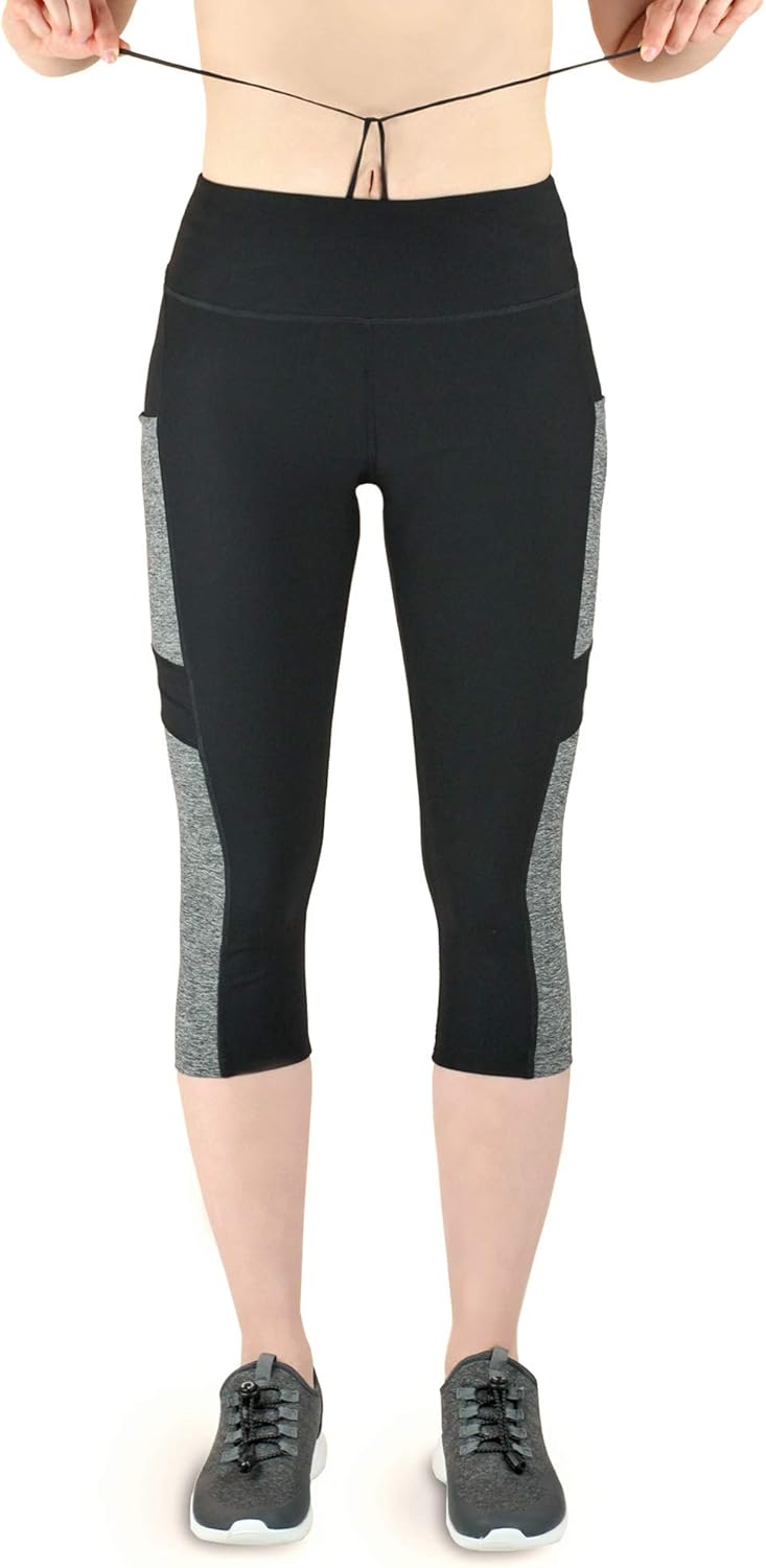 Vs Capri Sport Leggings Mit Handytasche Fitness Sport Tights Schwarz Muster Yoga Hose Sporthose Jogging High Waist Kreditkarte Und Co 3 Seitentaschen 3 4 Leggins Fur Handy Schlussel Fitness Bekleidung