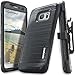 COVRWARE Galaxy S7 Edge Case, [Iron Tank] w/ [Full-Coverage Screen Protector] Heavy Duty Full-Body Rugged Holster Armor [Brushed Metal Texture] Case [Belt Clip][Kickstand], Black