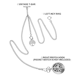 SIBOSUN Pocket Watch Double Albert Chain T Bar