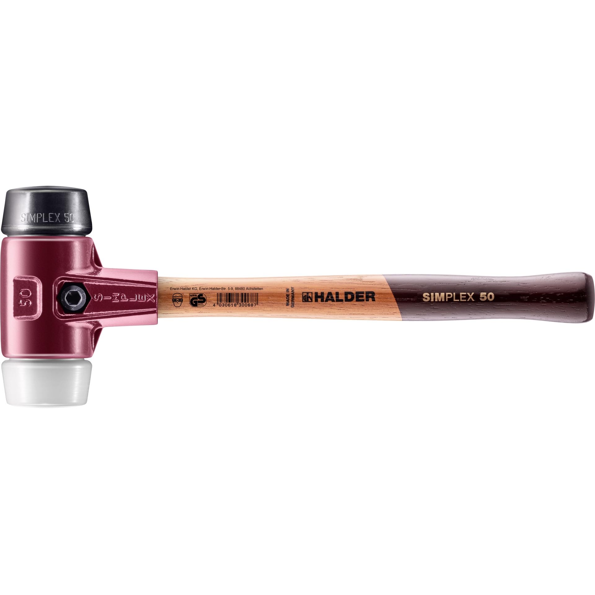 Halder 3027050 50 mm 3027 Rubber/Superplastic Simlpex EH Soft-Face Mallet - Multi-Colour