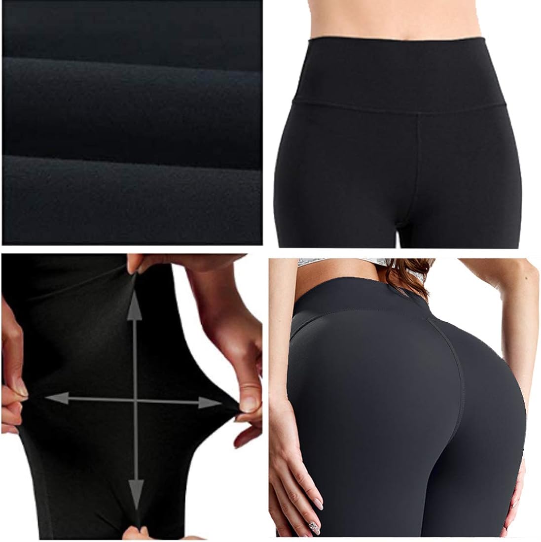 yeuG High Waist Capri Leggings for Women - Tummy Control Yoga Pants for Workout Athletic Exercise Sport Running Cycling 1/3 Pack of Yoga Pants (041-1 Pack Navy, Small-Medium): Clothing