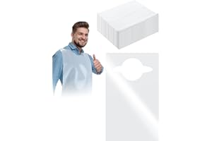 Retisee 200 Packs Plastic Disposable Bibs for Adults 14 x 24 Inch Eating Plastic Bibs for Women Men Elderly(White)