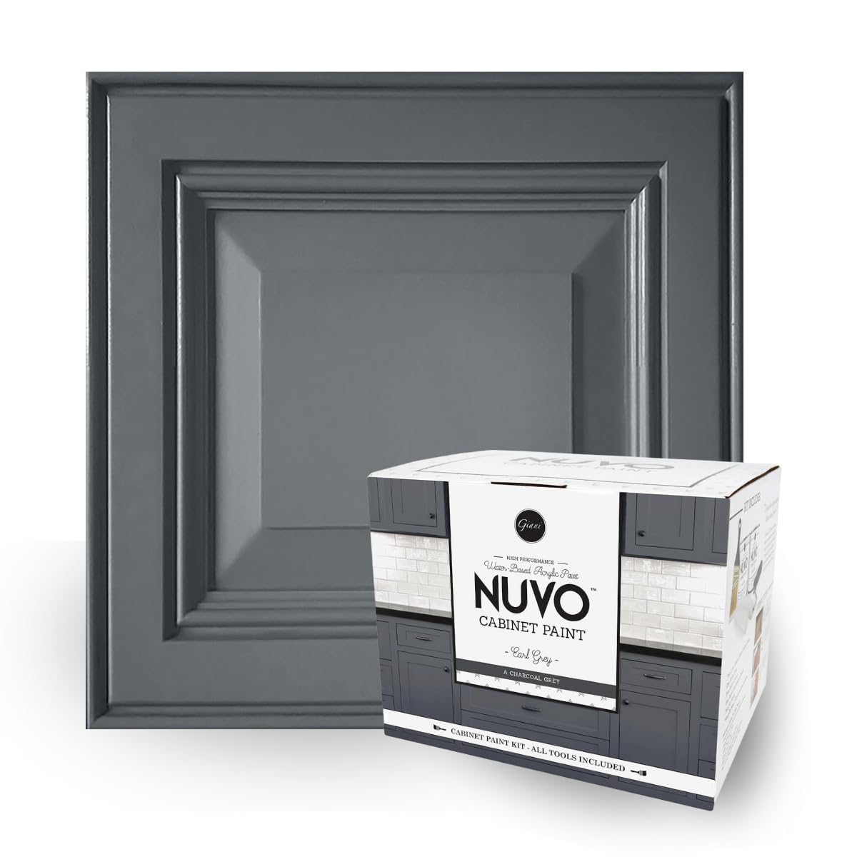 Photo 1 of Nuvo Earl Grey Cabinet Makeover Kit - Easy DIY 7-Piece Set, Classic Charcoal, Long-Lasting Finish